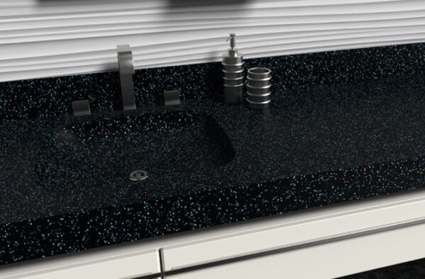 Corian Deep Black Quartz vonios stalvirsis