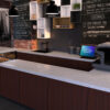 Corian Peppered Terrazzo baro stalvirsis