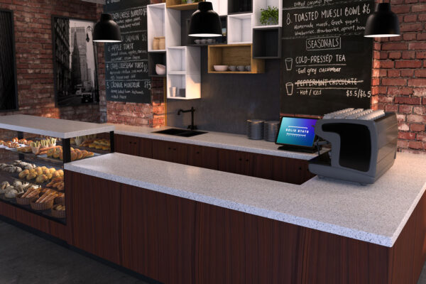 Corian Peppered Terrazzo baro stalvirsis