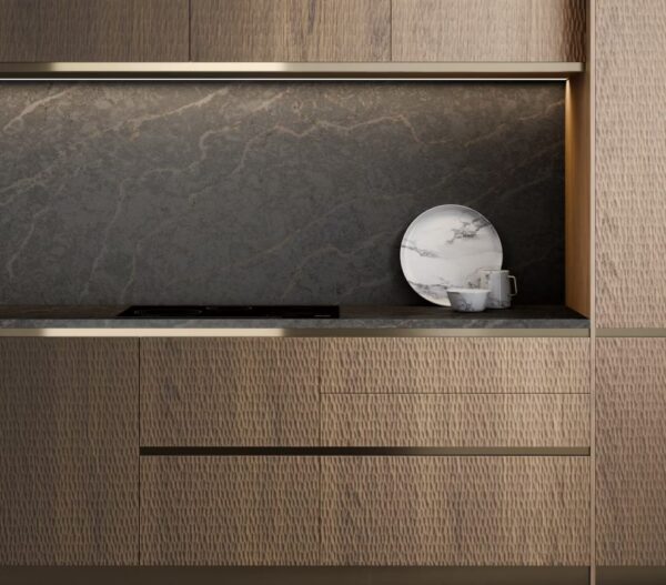 Silestone Bohemian Flame virtuves stalvirsis