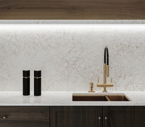 Silestone Rivière Rose virtuves stalvirsis